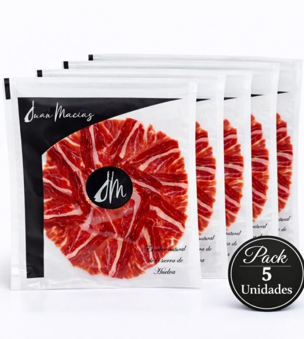 PACK JAMON LONCHEADO SELECCION JUAN MACIAS 80GR 5 UNIDADES